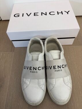 Givenchy White Women’s Elastic Logo Slip-On Sneakers